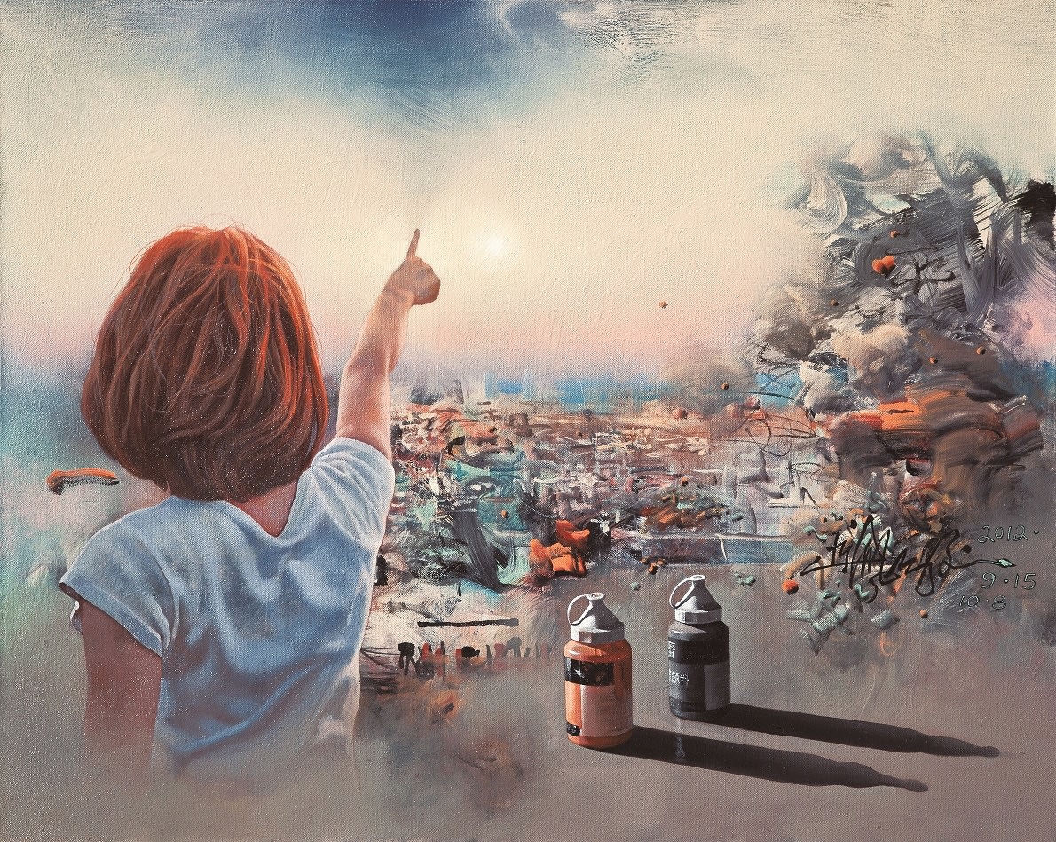 Zhong Biao 鐘飆, Agitation Blue Air 染指 , 2013