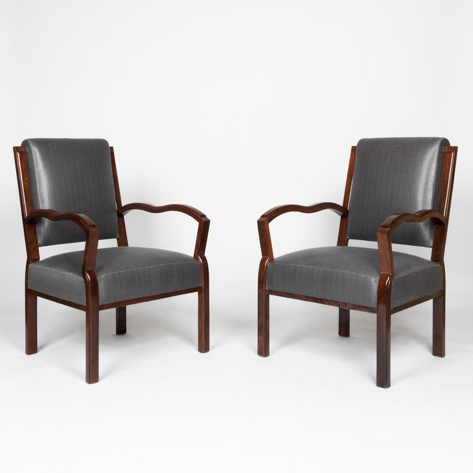 Eugène Printz, Paire de Fauteuils en Palissandre, Circa 1930