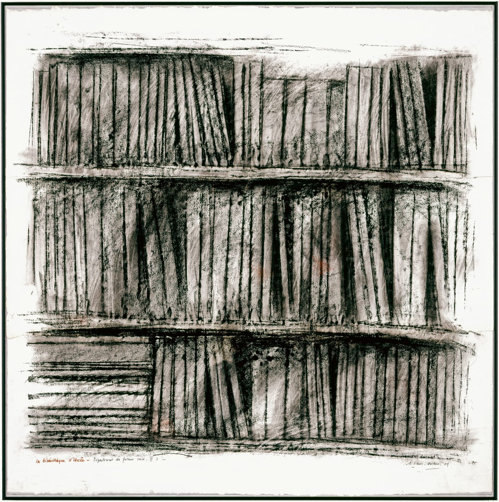 GÉRARD TITUS-CARMEL, La Bibliothèque d'Urcée, Département des Fusains seuls — IX.3, 2009