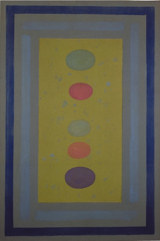 Charles Pollock, Untitled [Pulse], blue, yellow, 1974