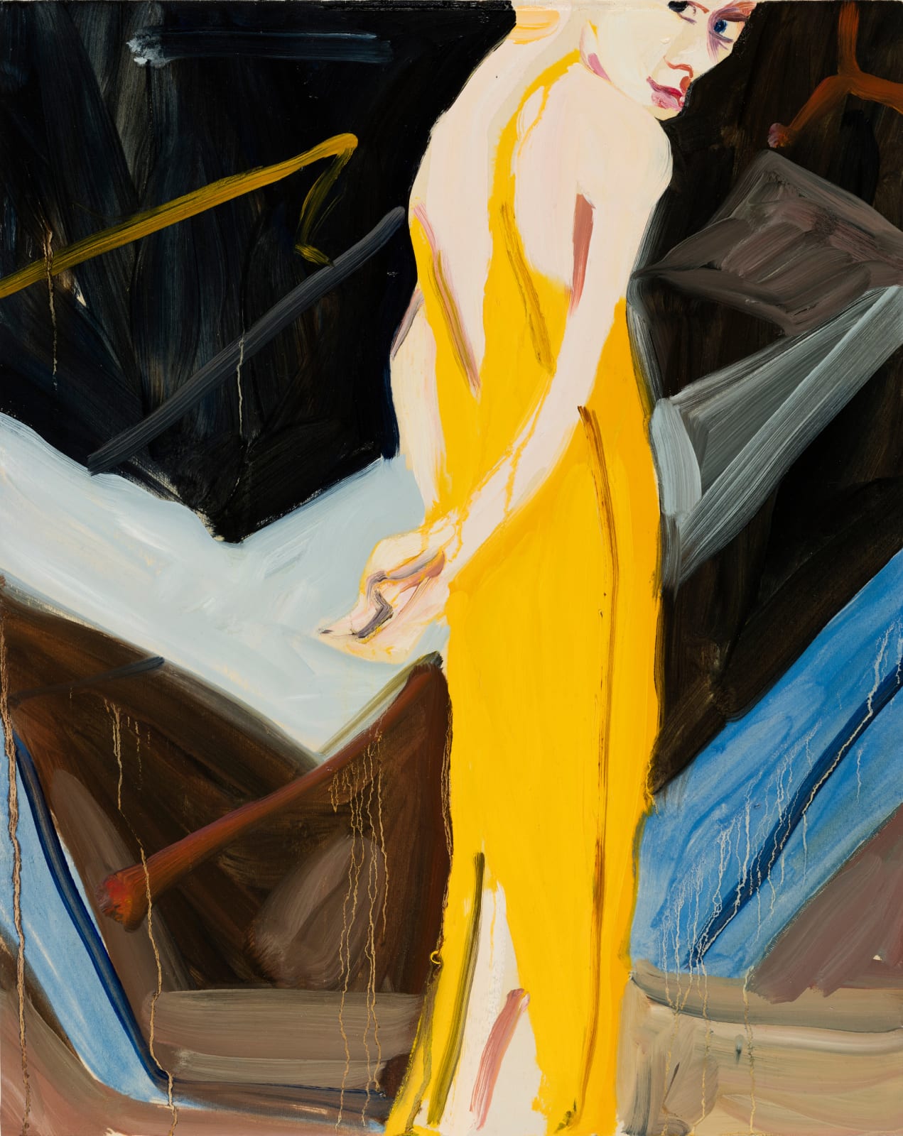 Chantal Joffe, Yellow Evening Dress, 2016