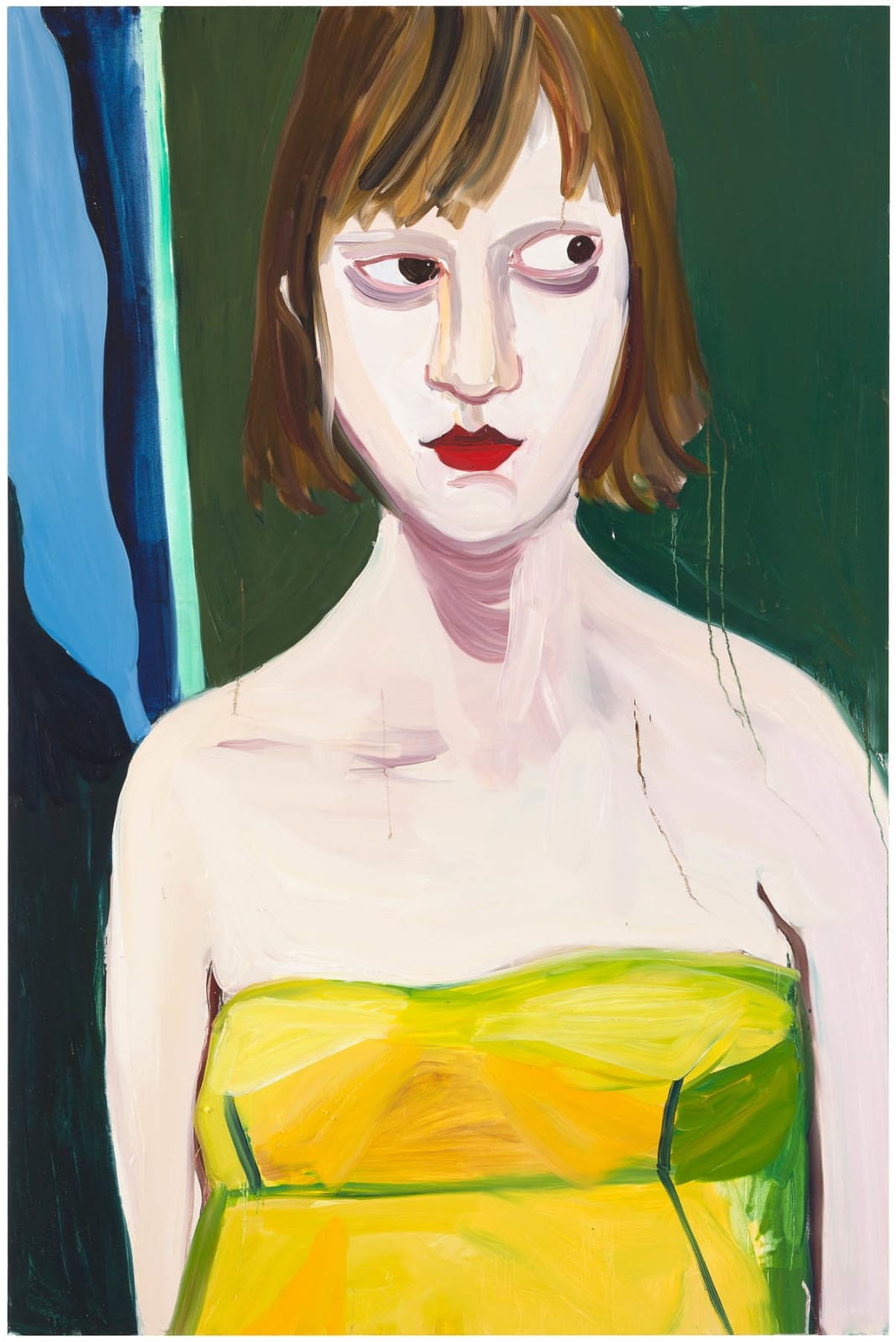 Chantal Joffe, Green Strapless Dress, 2013
