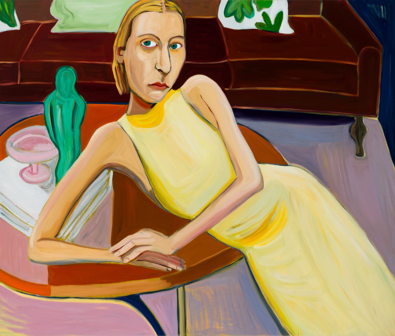 Jenni Hiltunen, Woman with the Green Sculpture, 2024