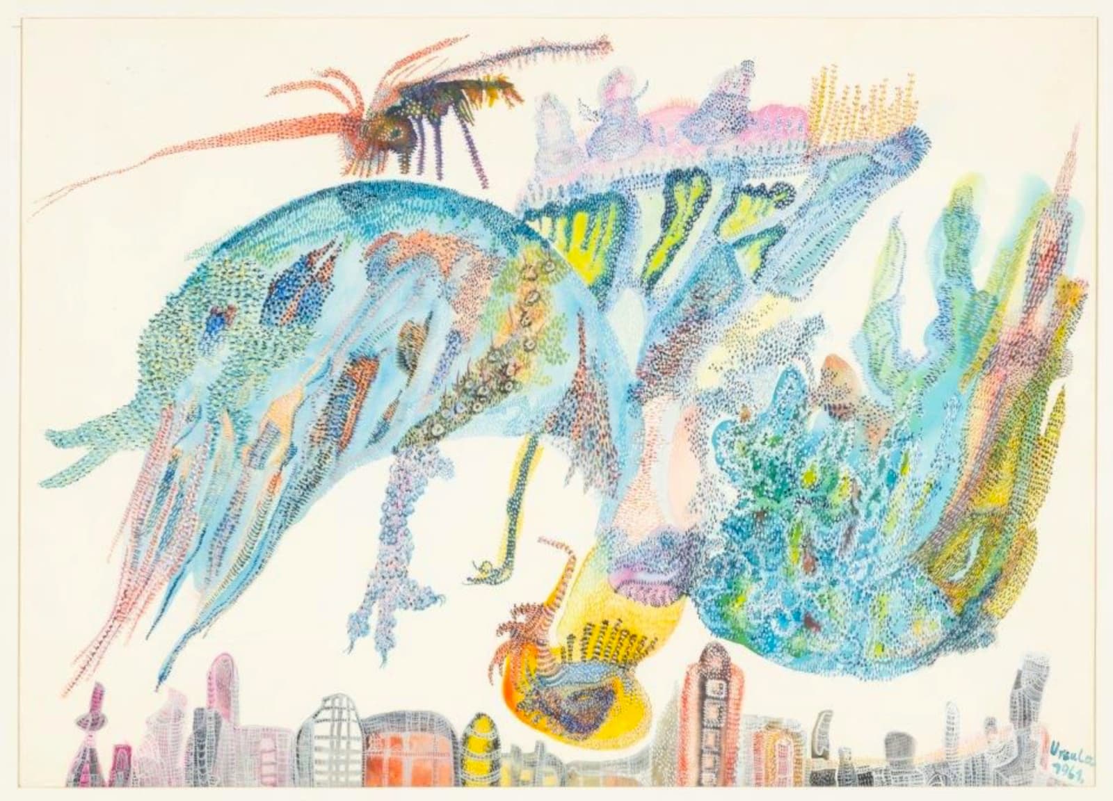 Ursula Schultze-Bluhm, Blauer Phönix (Le Phénix bleu), 1961