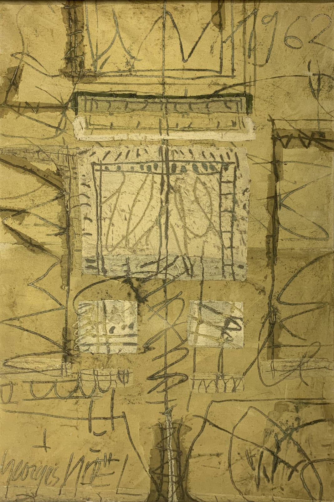Georges Noël, Effigies Palimpsestes. Noir sur Or, 1962