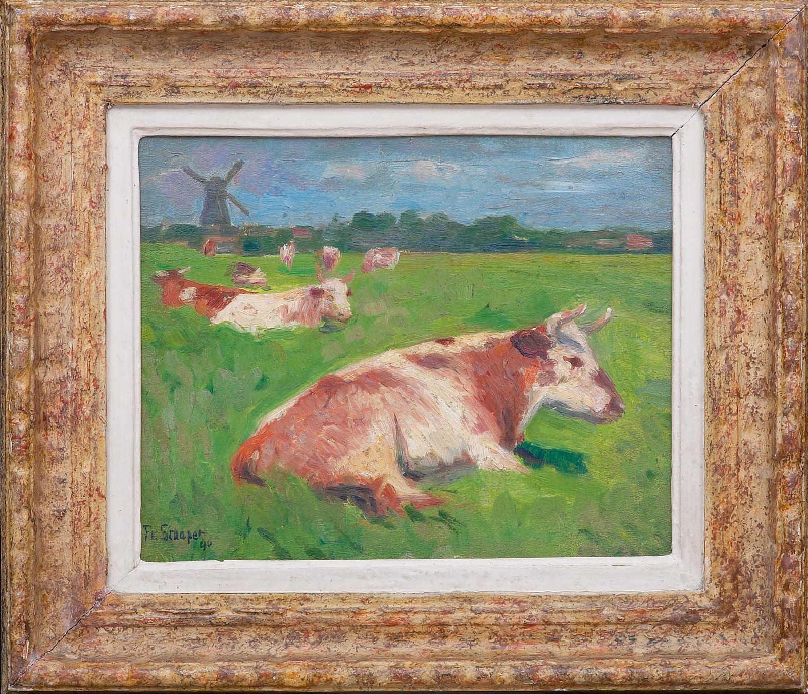 Friedrich Schaper, Ochsen auf der Weide, 1896