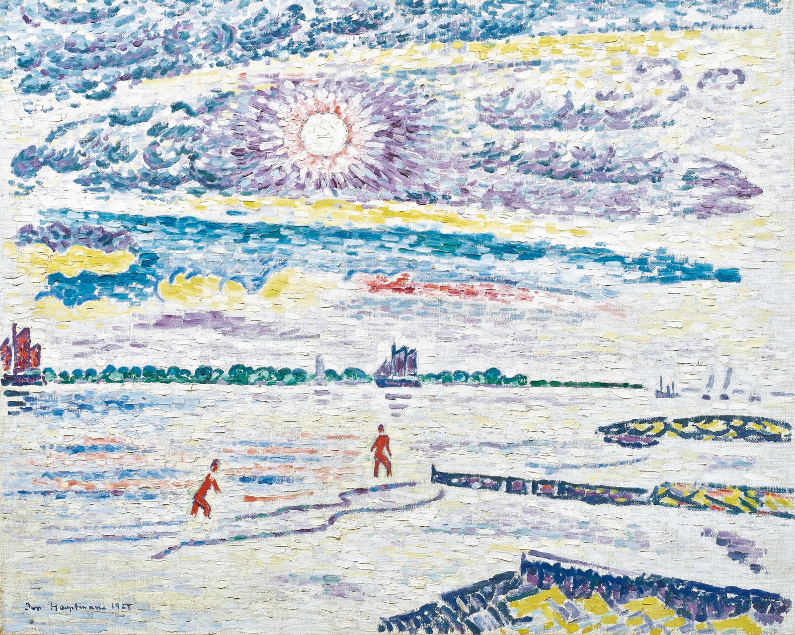 Ivo Hauptmann, Badende an der Elbe, 1922