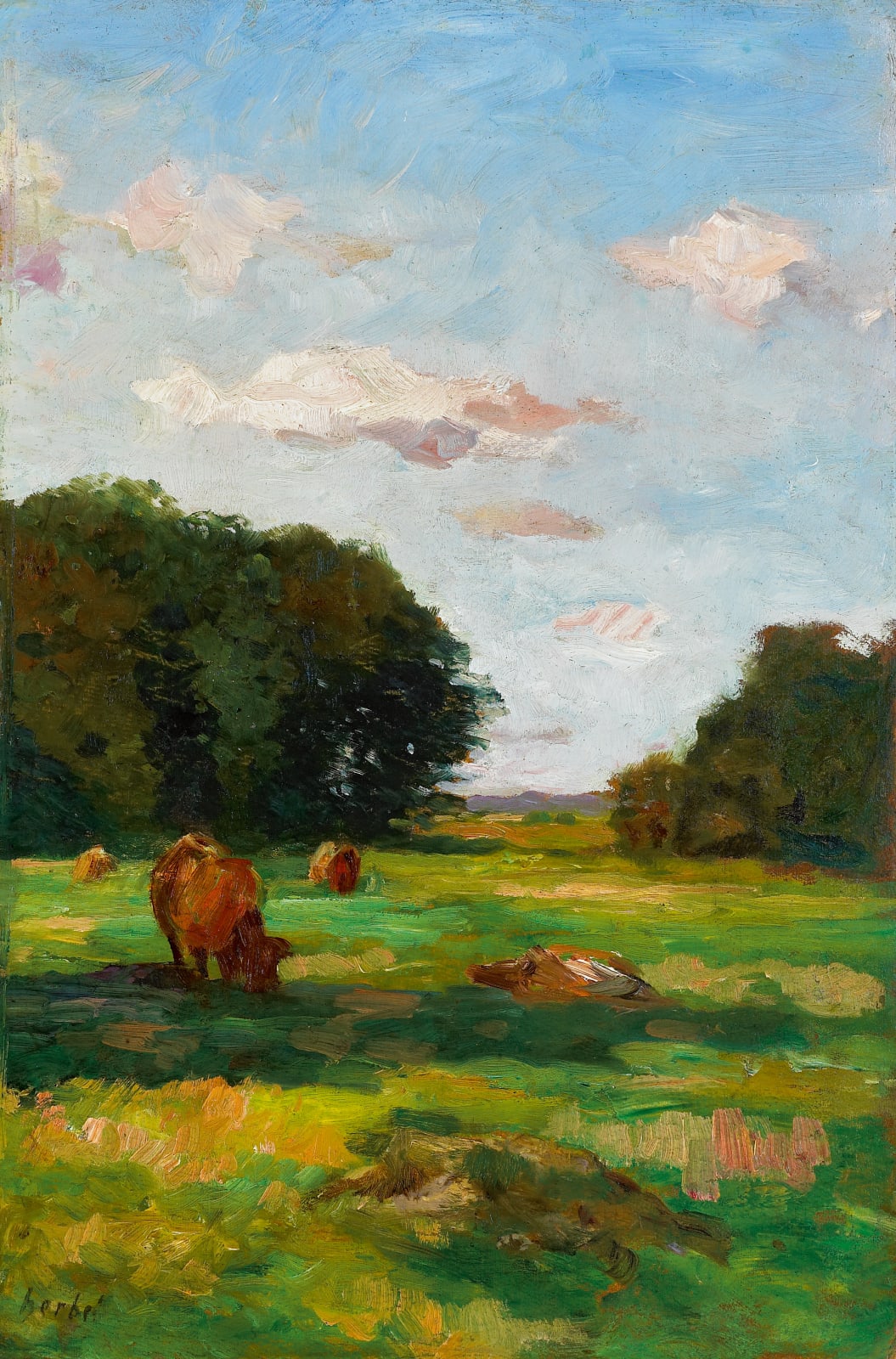Thomas Herbst, Norddeutsche Landschaft mit Kühen, um 1900