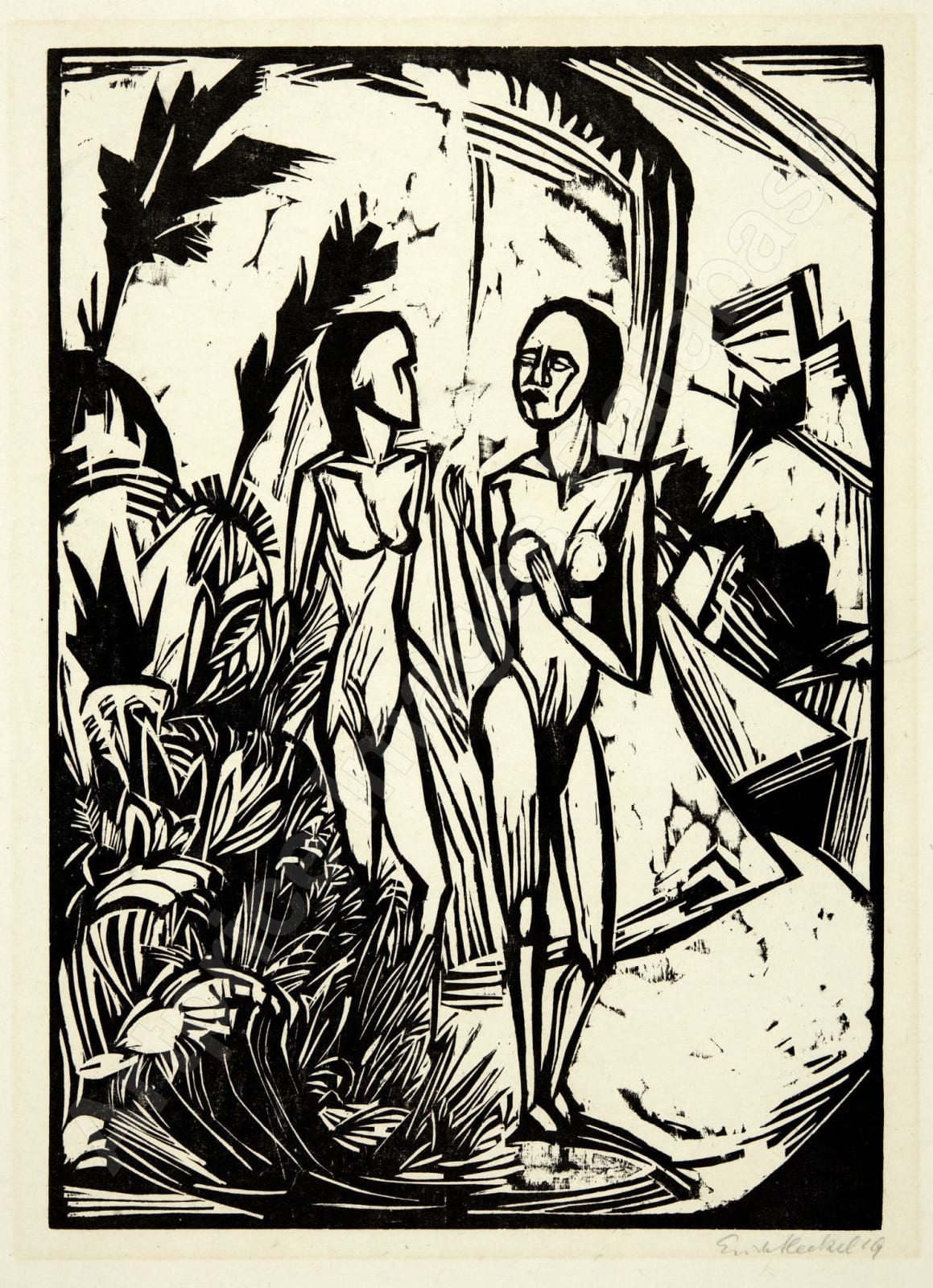 Erich Heckel, Zwei Frauen am Strand, 1919