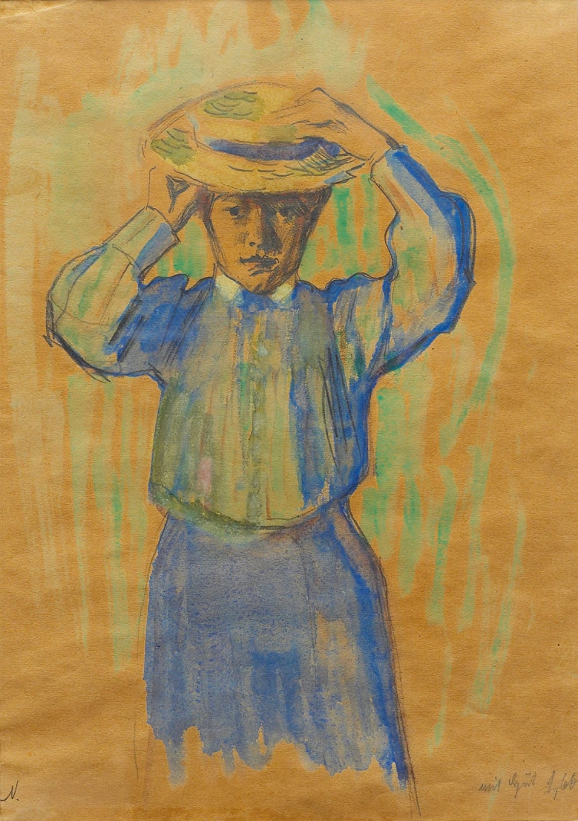 Franz Nölken, Mädchen mit Hut, um 1905