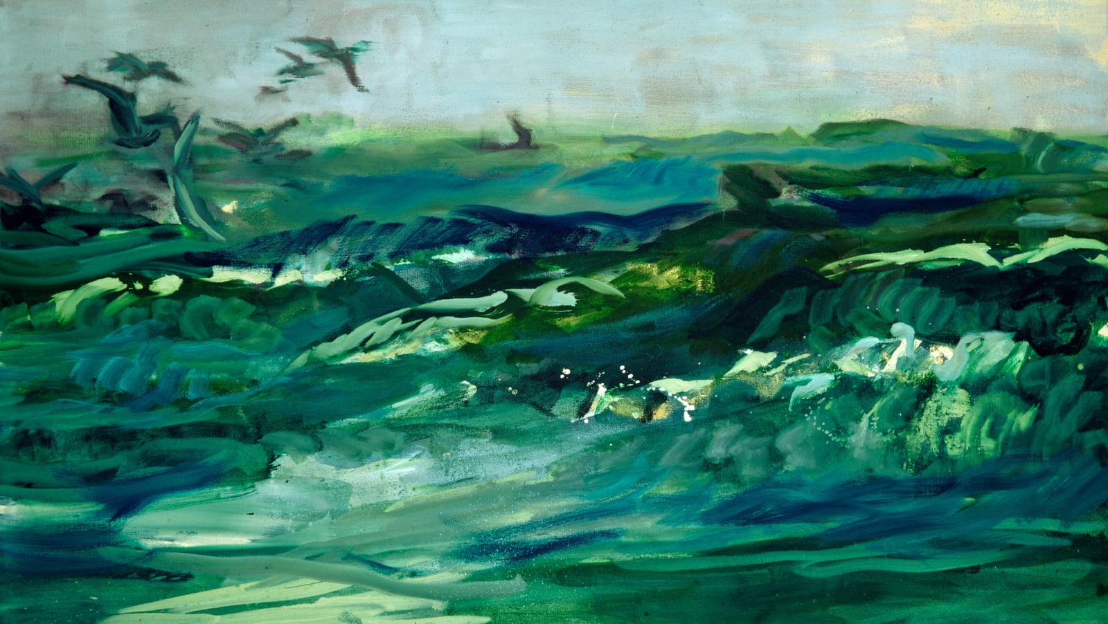 Rainer Fetting, Seestück vor Westerland mit Möwen, 2011