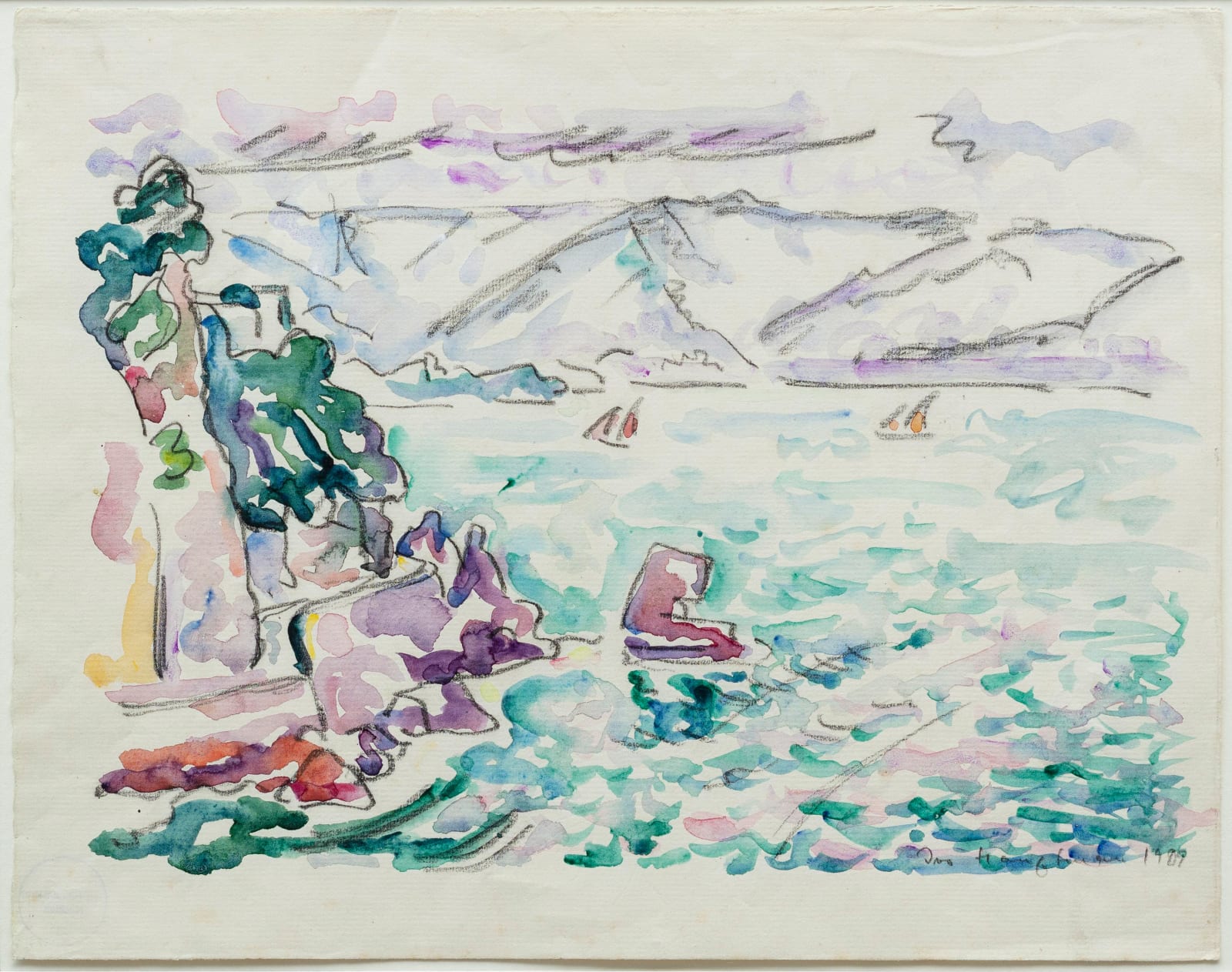 Ivo Hauptmann, Segelboote vor Bergen , 1929