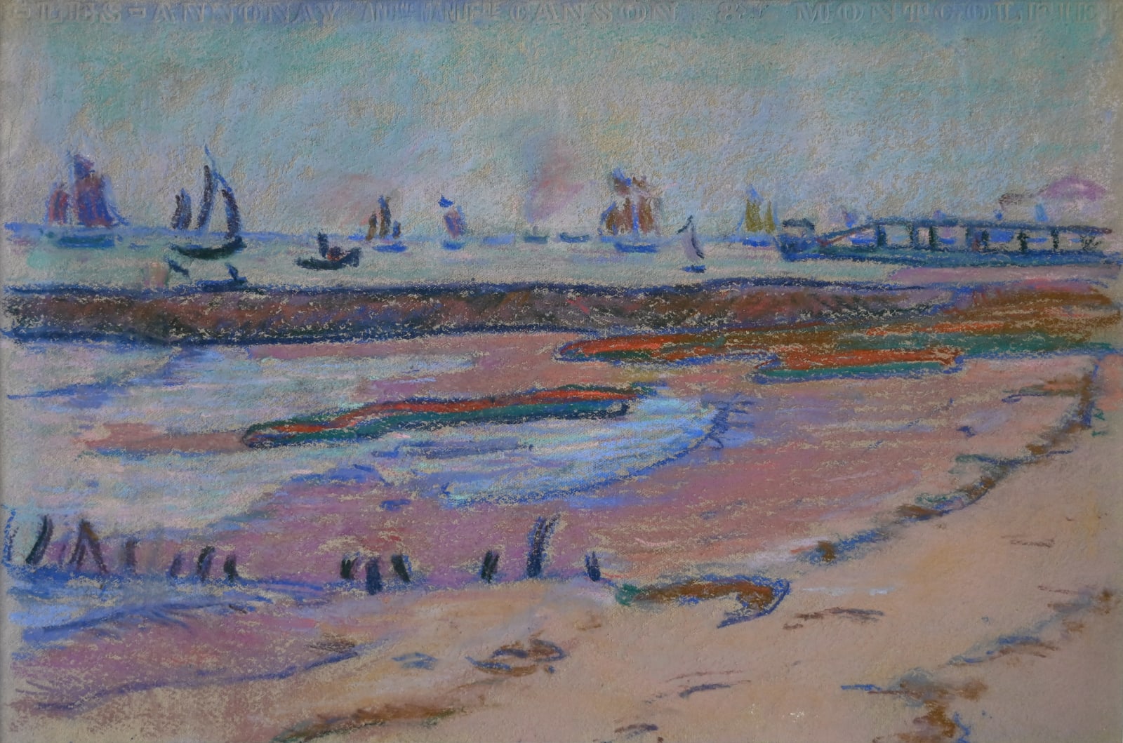 Ivo Hauptmann, Boote auf der Elbe vor Blankenese, um 1909