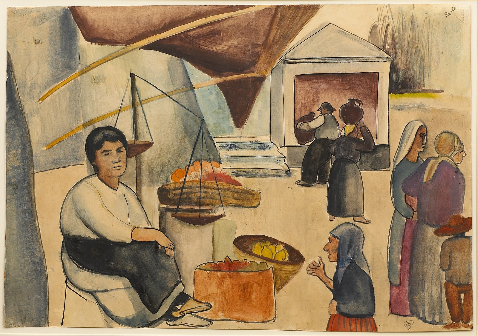 Anita Rée, Markt in Kalabrien, um 1920