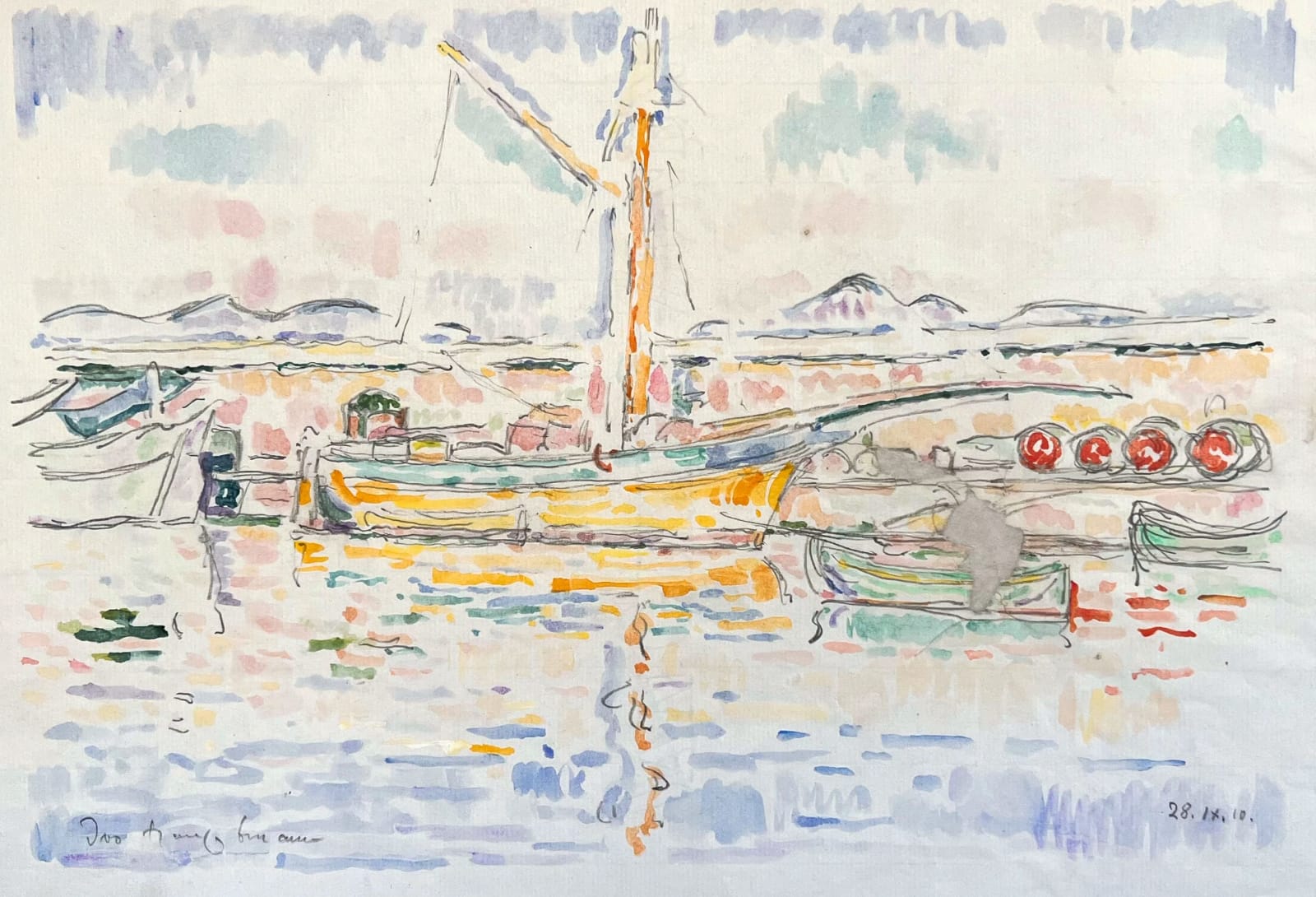 Ivo Hauptmann, Boote in St. Tropez, um 1910