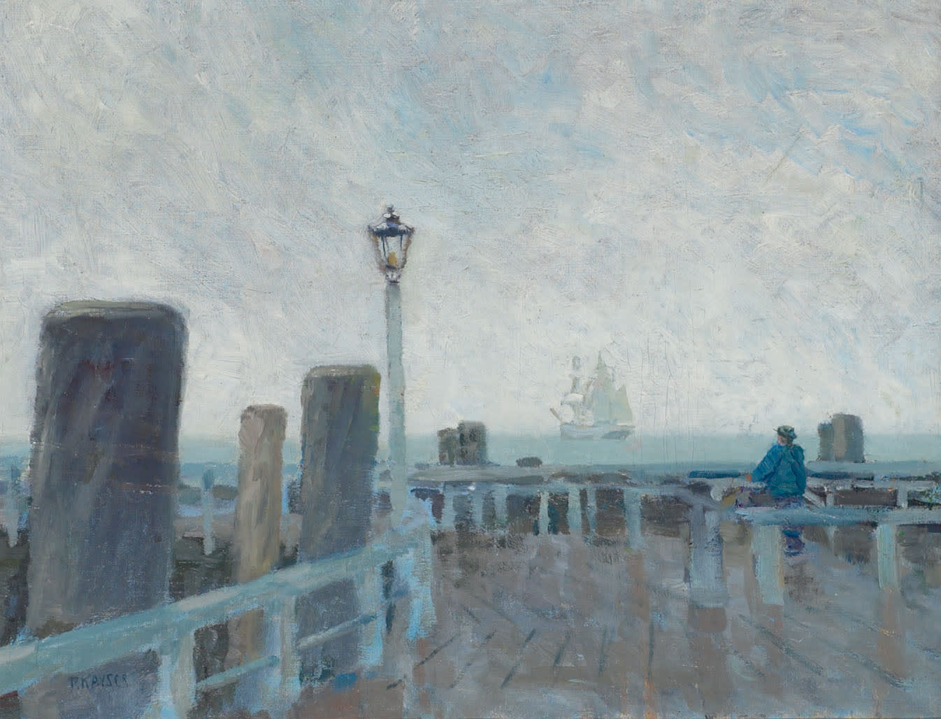 Paul Kayser, Landungssteg Travemünde, um 1920