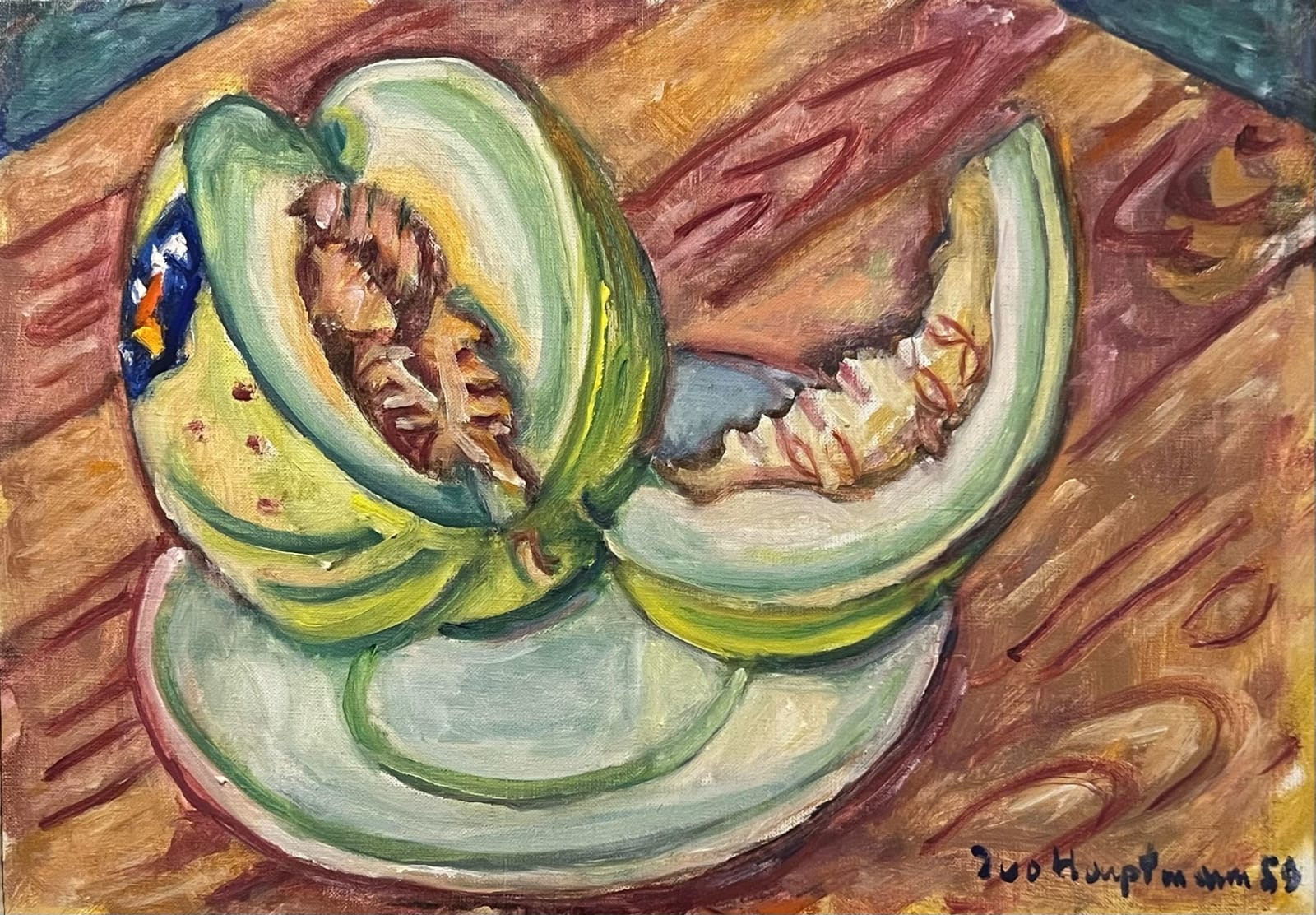 Ivo Hauptmann, Stilleben mit Melone, 1959
