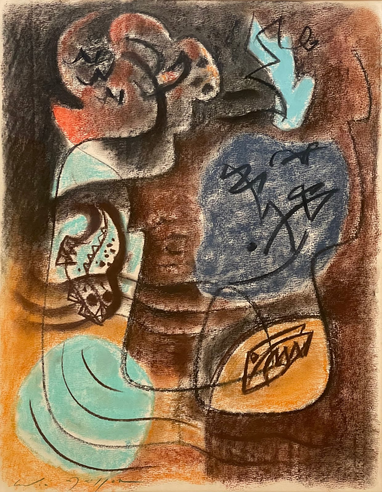 André Masson, Paysage aux deux poissons, 1955