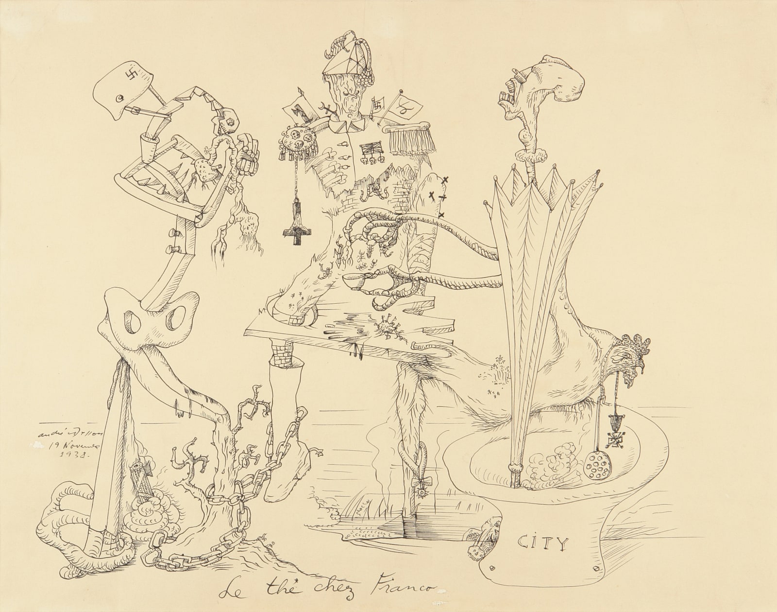 André Masson, Le Thé chez Franco, 1938