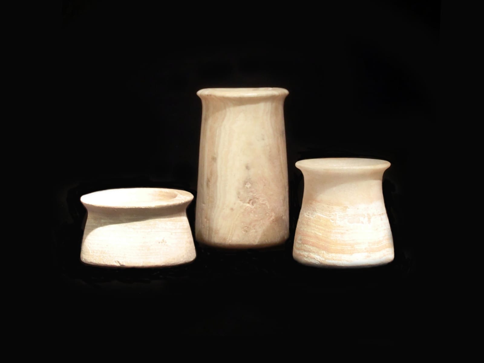Asian Art, Group of Three Small Containers, Bactria, end 3rd - beginning of 2nd millennium B.C.