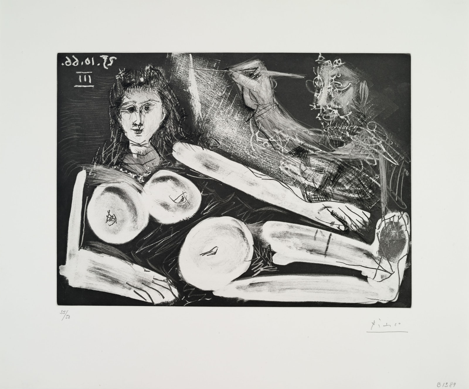 Pablo Picasso, Peintre et son modèle au collier, 1966