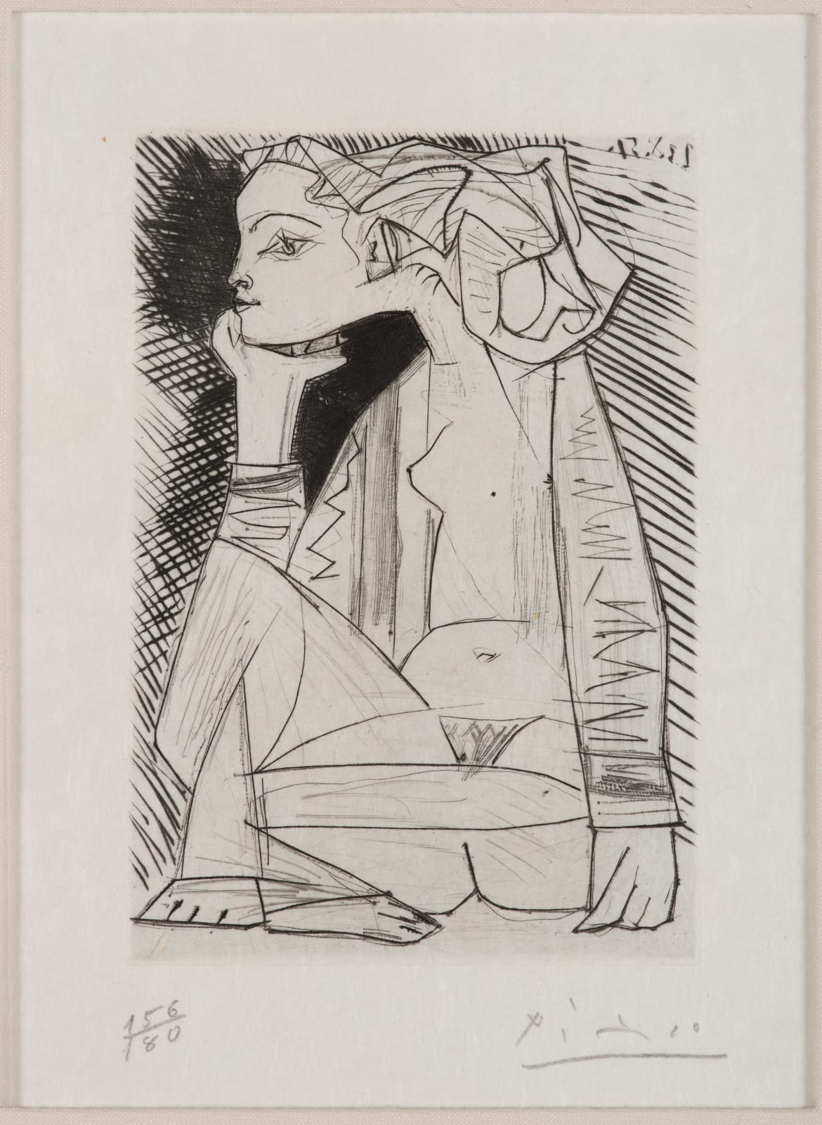 Pablo Picasso, Femme assise en tailleur: Geneviève Laporte, 1951 | Galerie  Jean-François Cazeau