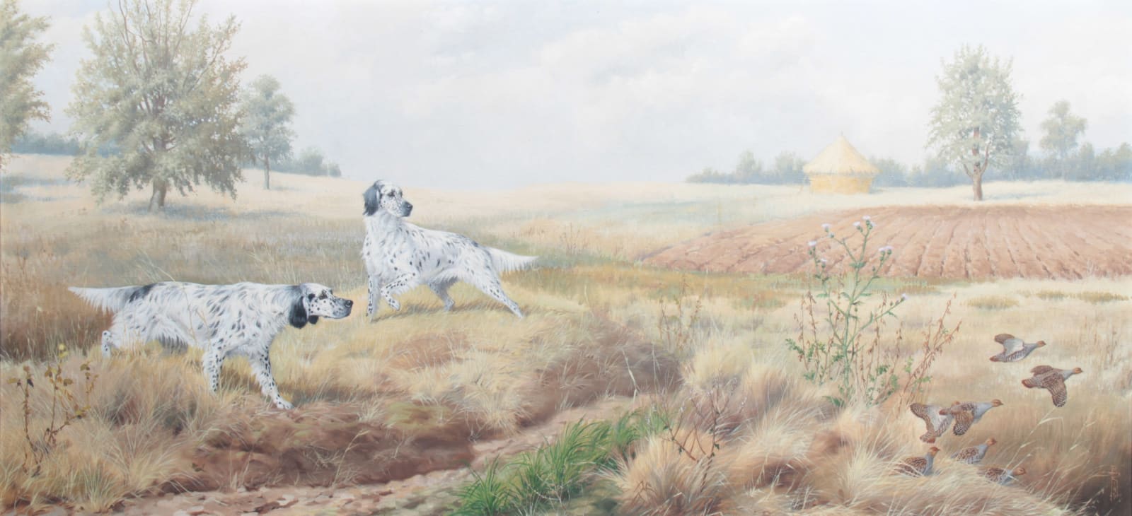 Boris Riabouchinsky, Setters à l'arrêt sur des perdrix grises
