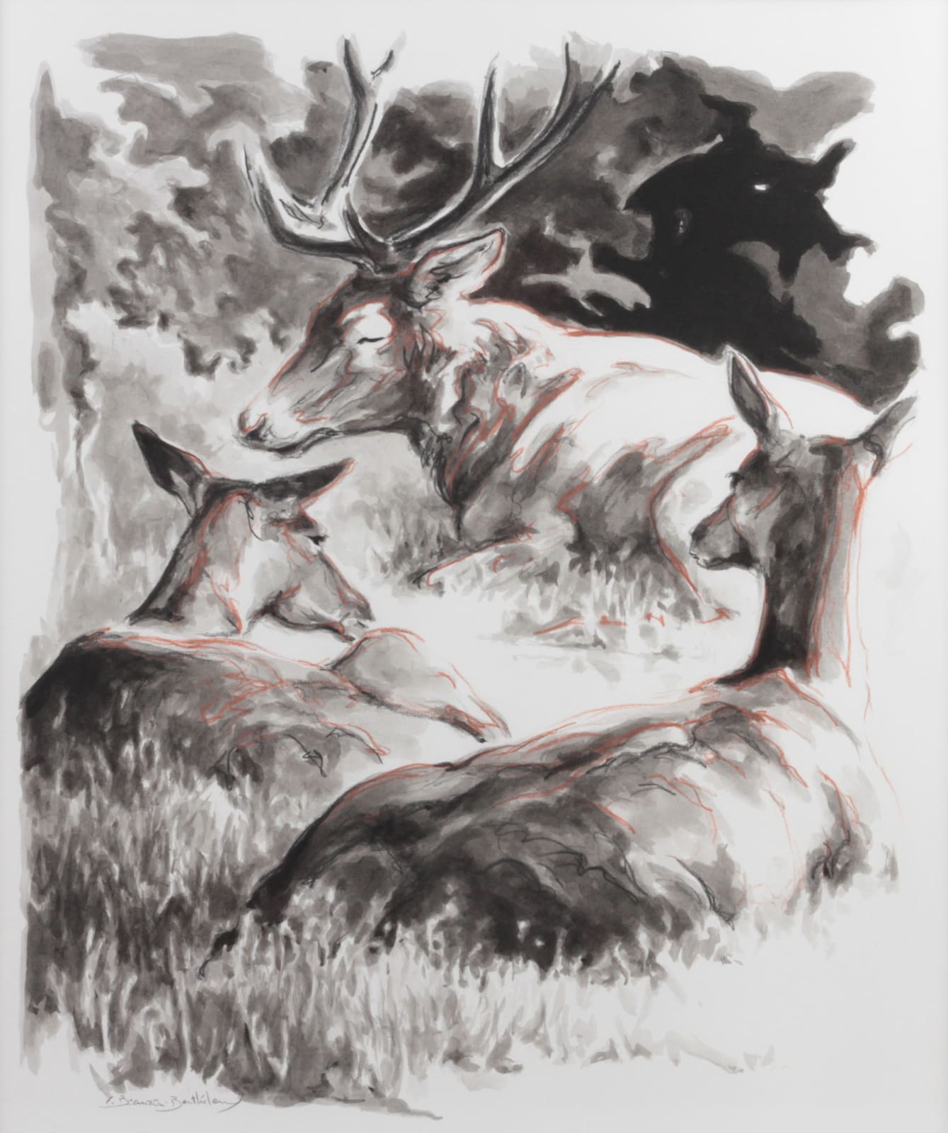 François Beaurin-Berthélemy, Cerf et biches au repos