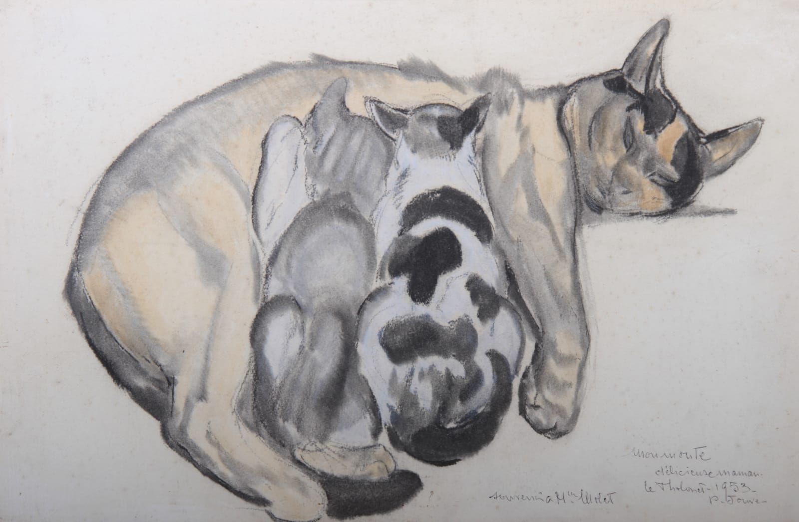 Paul Jouve, Chatte et ses petits, 1953