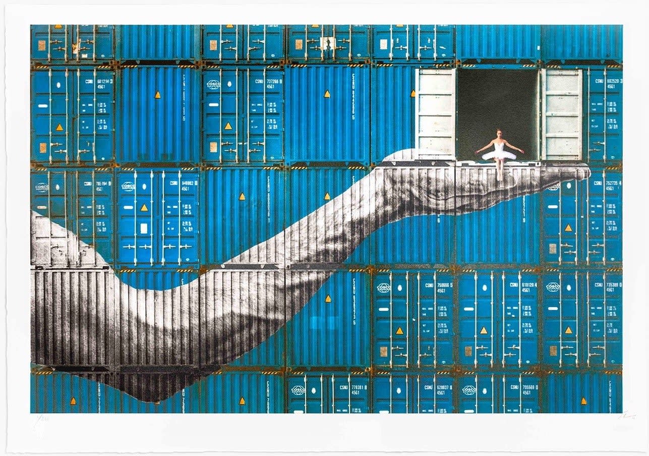 JR, Ballerina in containers, On the Edge, Le Havre, France, 2023