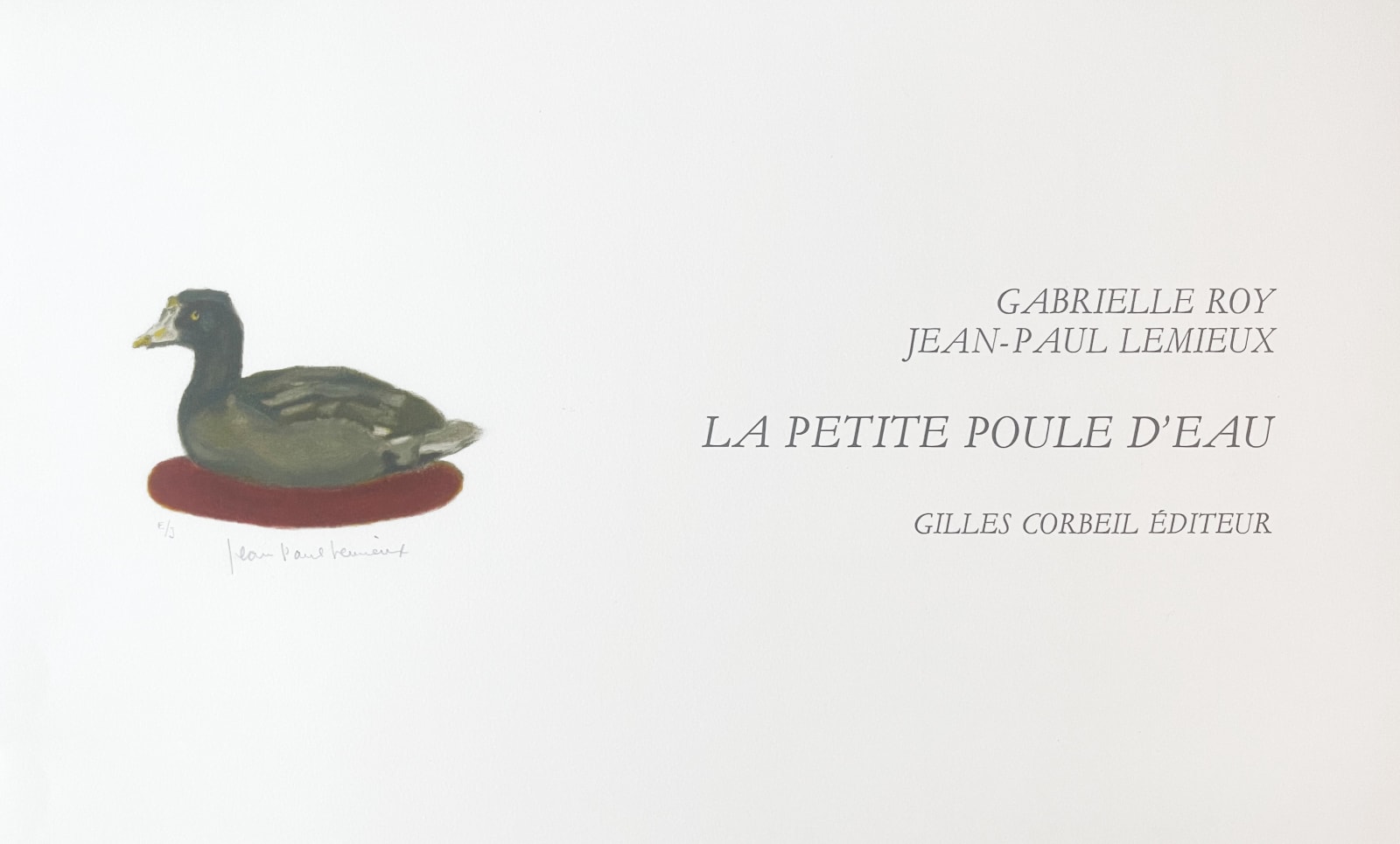 Jean-Paul Lemieux, Armand Dubreuil - La Petite Poule d'Eau, 1971