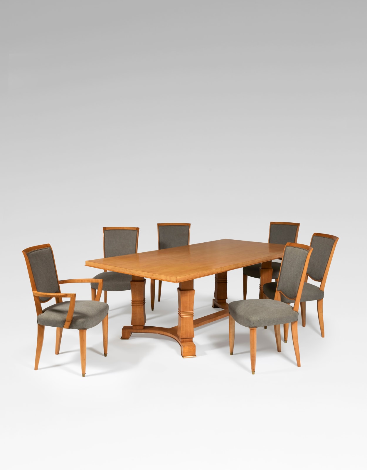 JULES LELEU, SET OF 4 CHAIRS, c. 1948