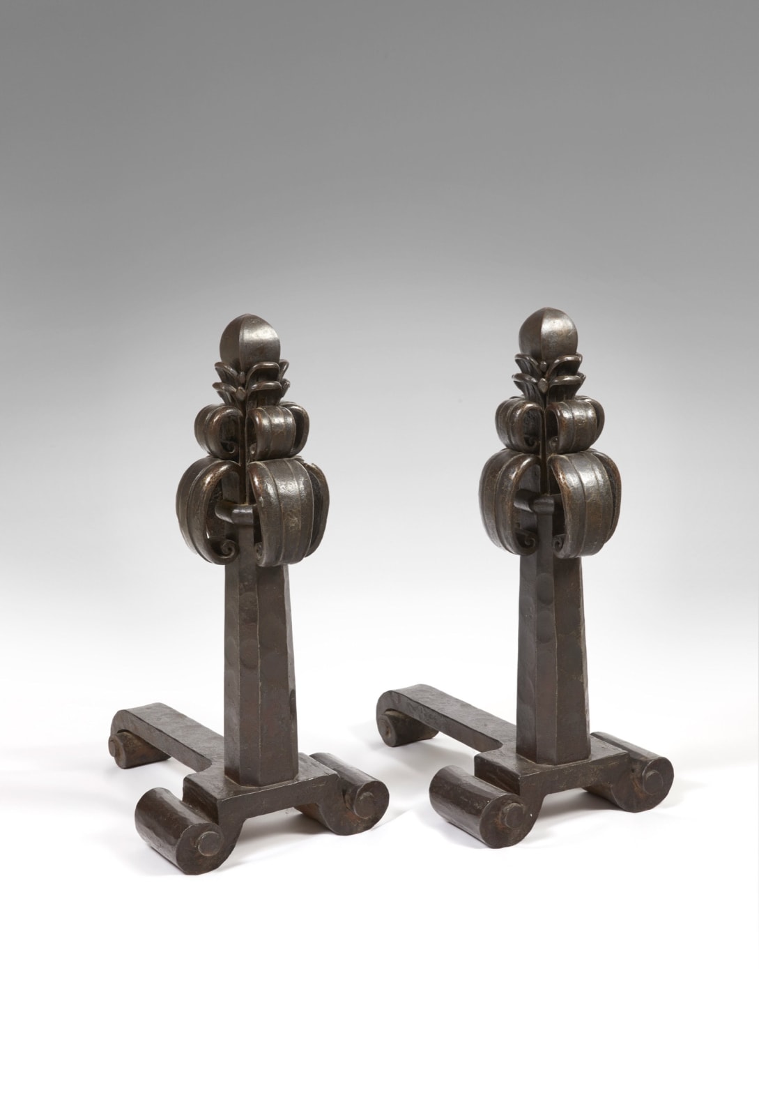 Edgar Brandt, PAIR OF FIREDOGS, c. 1920