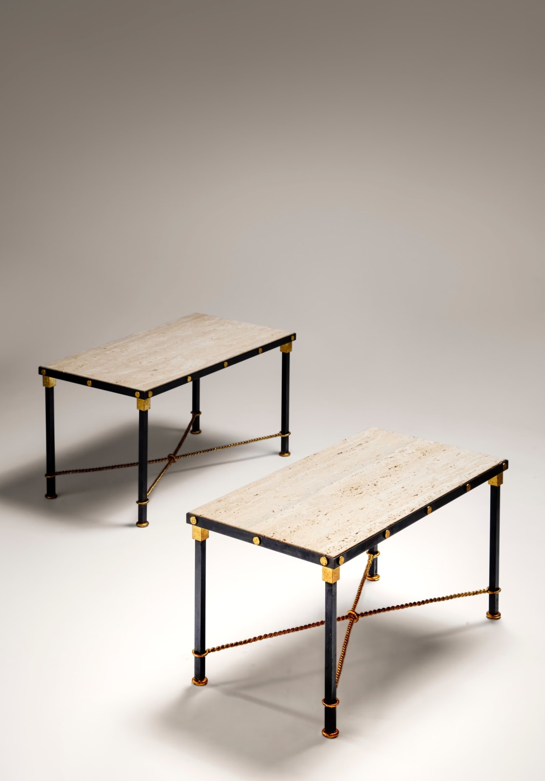 GILBERT POILLERAT, Pair of low tables , c. 1940