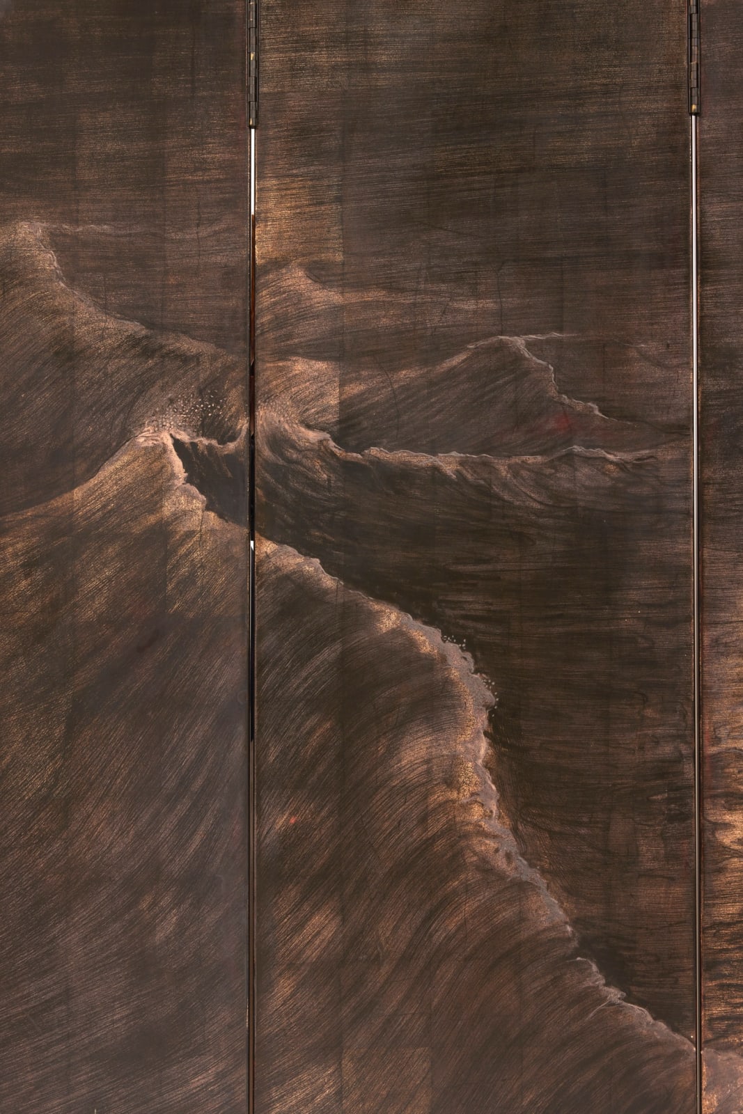 PIERRE DUNAND, FOLDING SCREEN 'LES ROCHERS', c. 1945