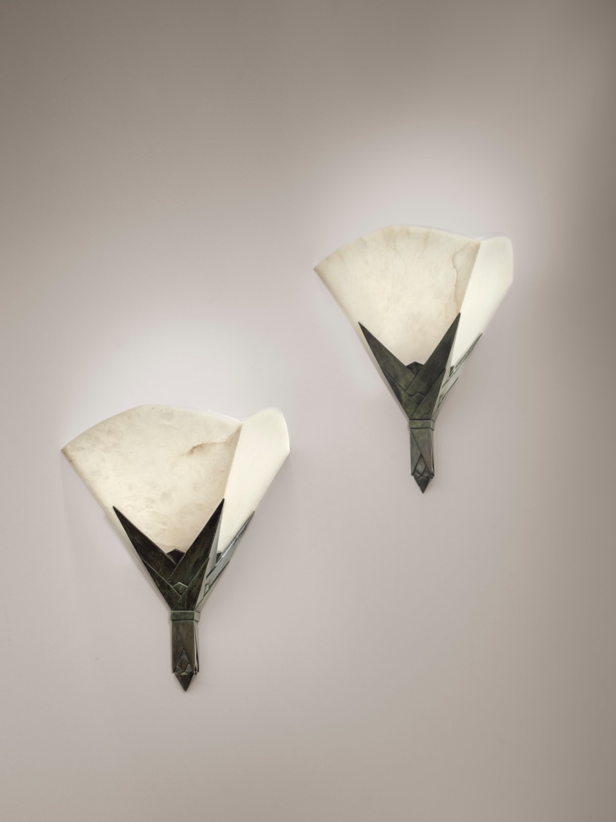 ALBERT CHEURET, Pair of 'Fleurs' wall light , c. 1940