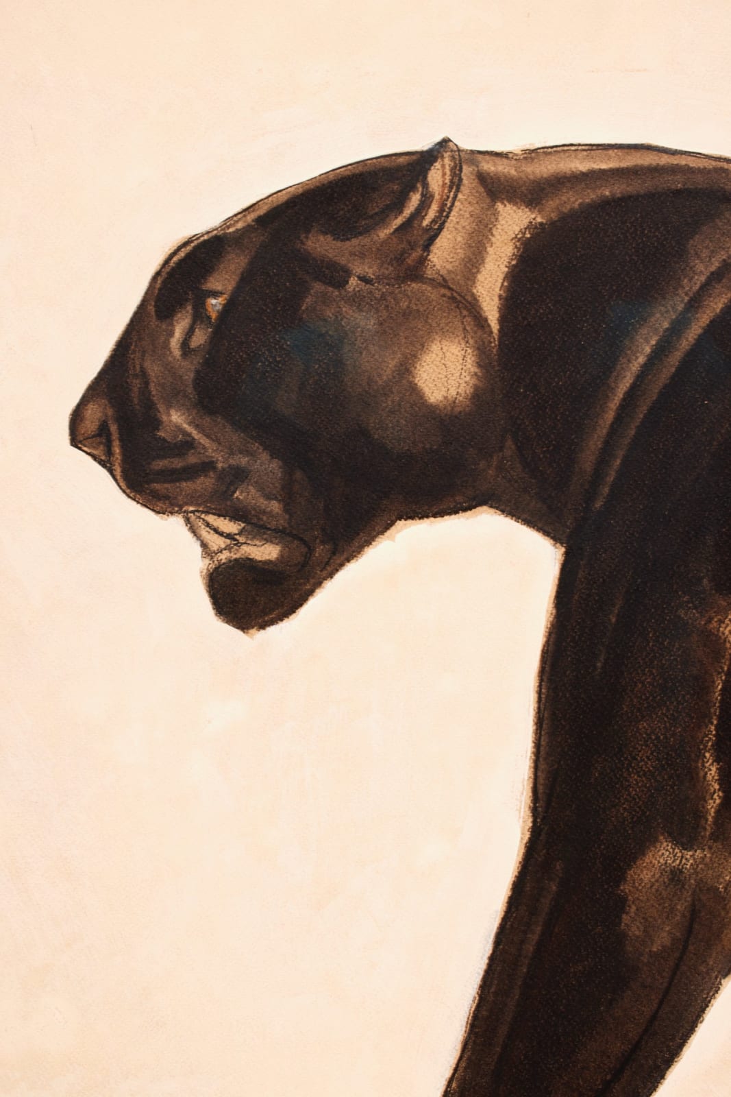 PAUL JOUVE, 'PANTHERE NOIR MARCHANT', c. 1930