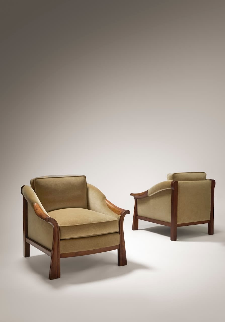 PIERRE CHAREAU, PAIR OF ARMCHAIRS 'SN 37' MODEL, c. 1930