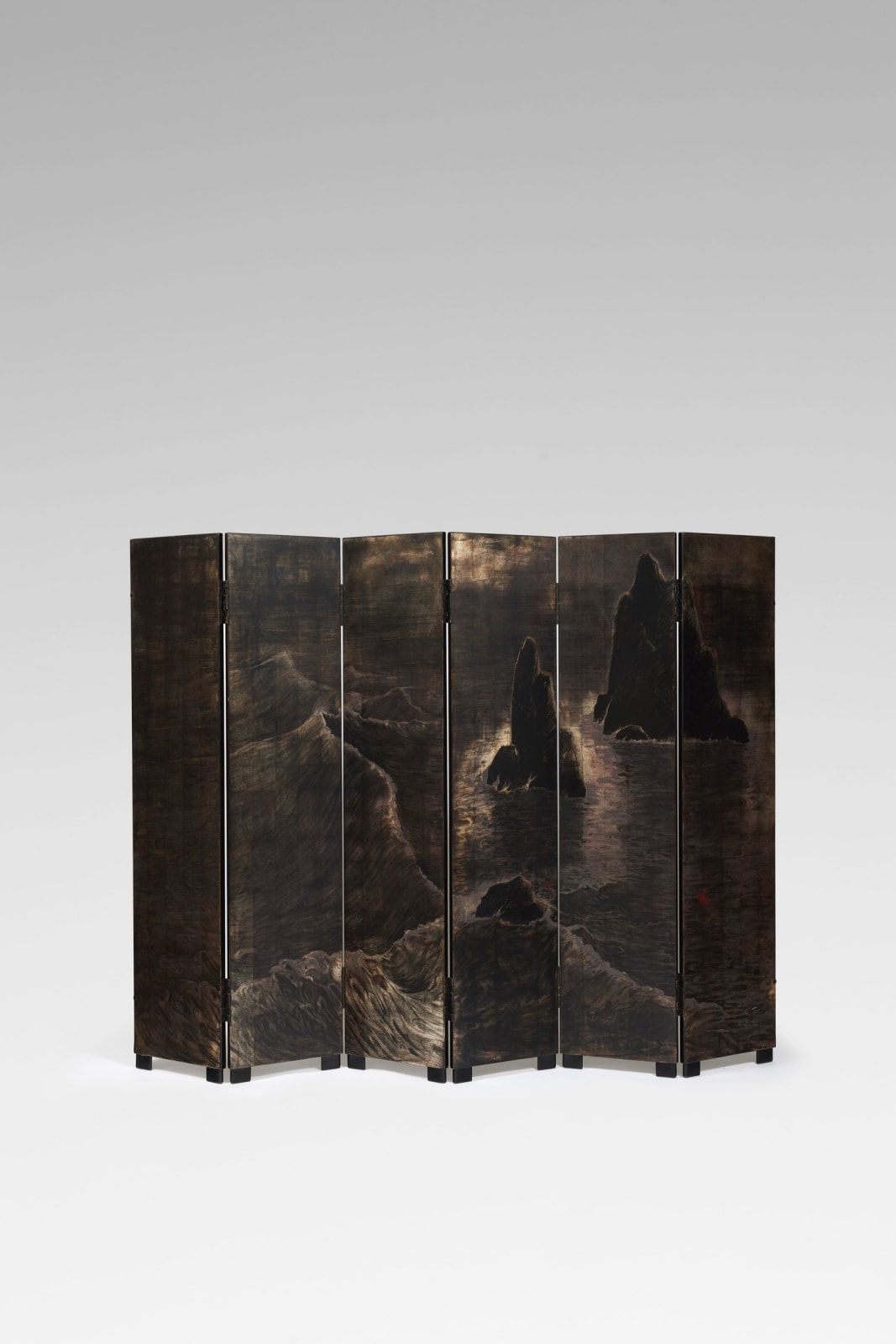 PIERRE DUNAND, FOLDING SCREEN 'LES ROCHERS', c. 1945