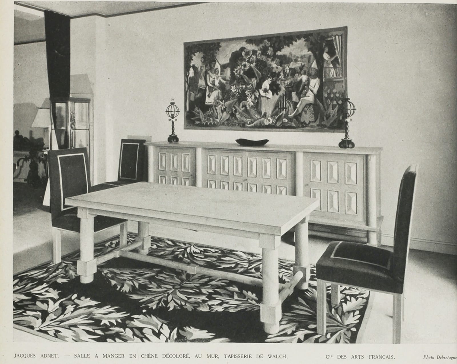 JACQUES ADNET, SET OF EIGHT CHAIRS, c. 1940