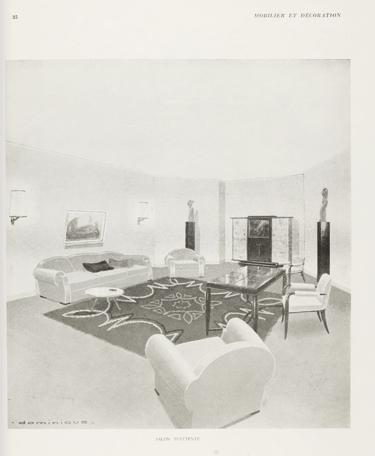 DOMINIQUE, Pair of armchairs , c. 1930