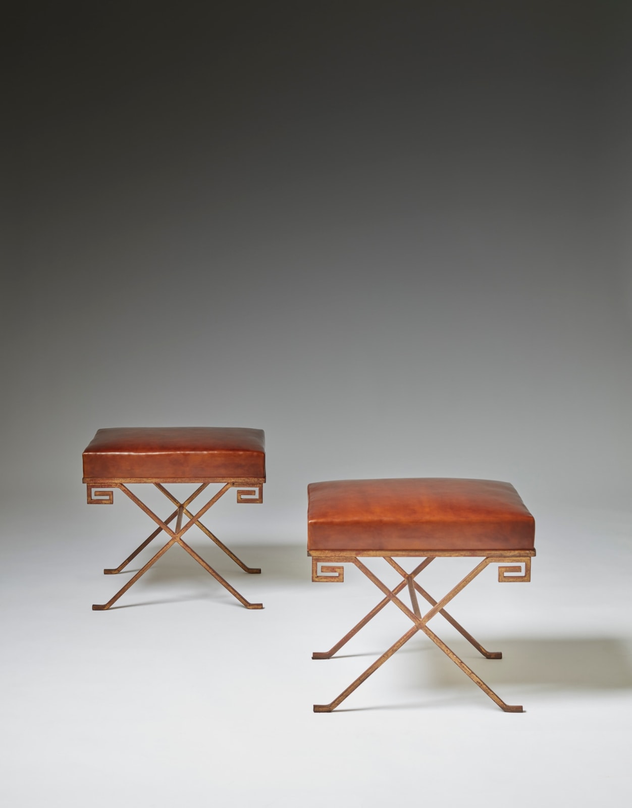 JEAN-MICHEL FRANK, PAIR OF STOOLS, c. 1938