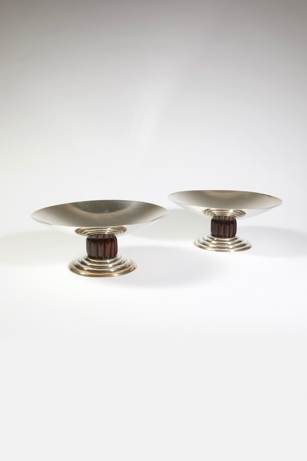 JEAN PUIFORCAT, PAIR OF 'COMPOTIERS", c. 1930