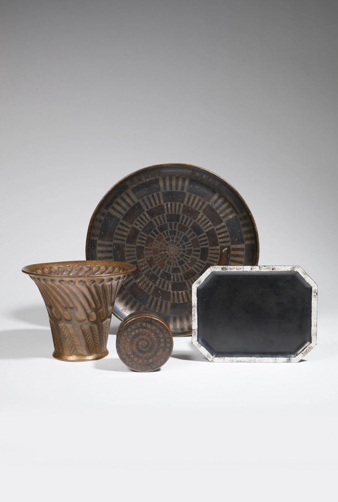 JEAN DUNAND, LARGE CIRCULAR PLATE, c. 1920