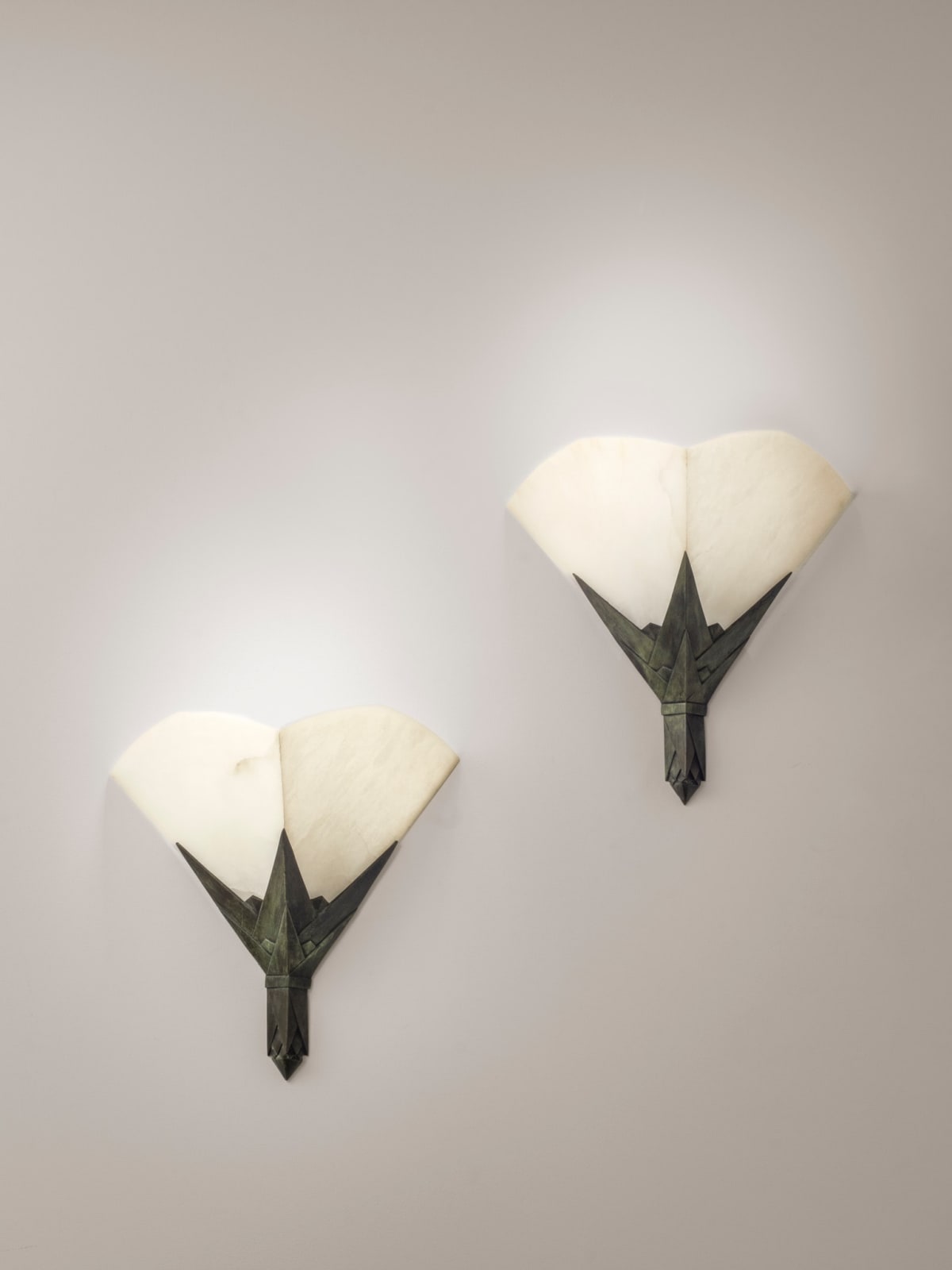 ALBERT CHEURET, Pair of 'Fleurs' wall light , c. 1940