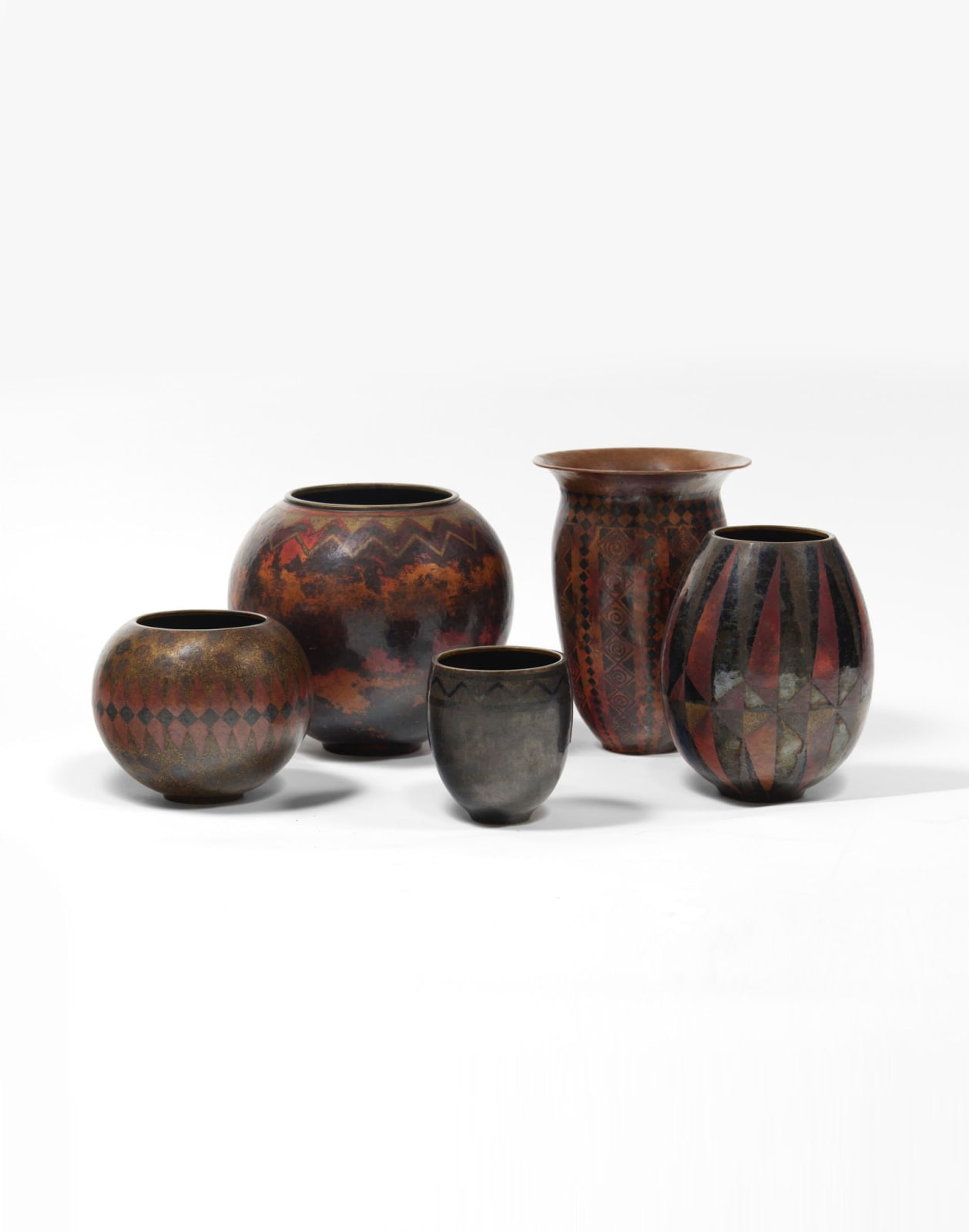 CLAUDIUS LINOSSIER, VASE 'CARRES LOSANGES ET TRIANGLES EN FRISES', c. 1924