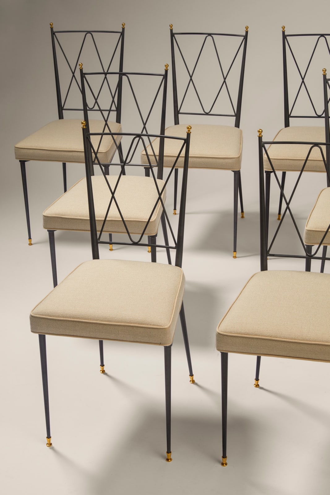 CLAUDE DELOR, Set of 8 chairs , c. 1960