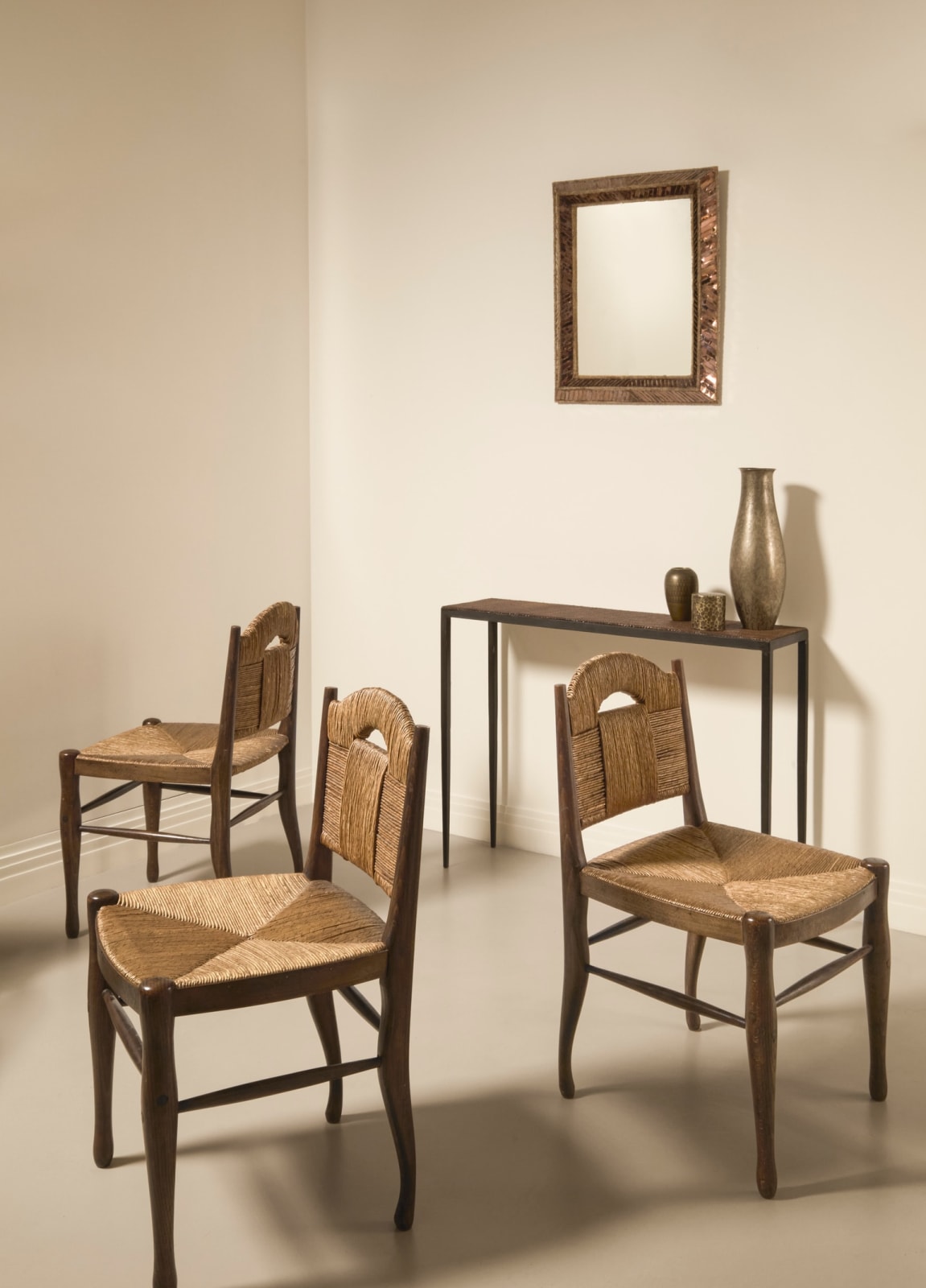 JACQUES-ÉMILE RUHLMANN, "RENDEZ-VOUS DES PÊCHEURS DE TRUITES" CHAIRS , c. 1932