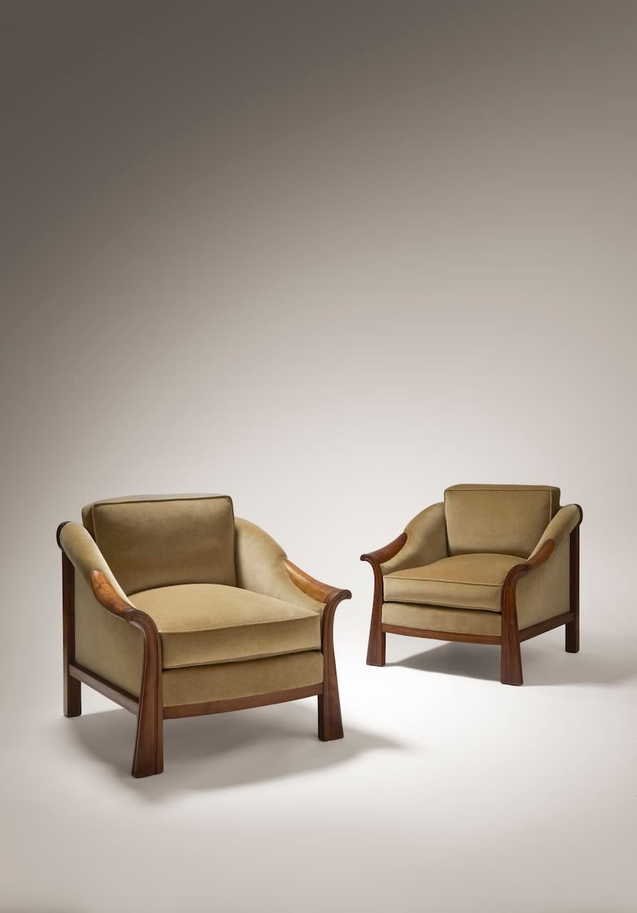 PIERRE CHAREAU, PAIR OF ARMCHAIRS 'SN 37' MODEL, c. 1930