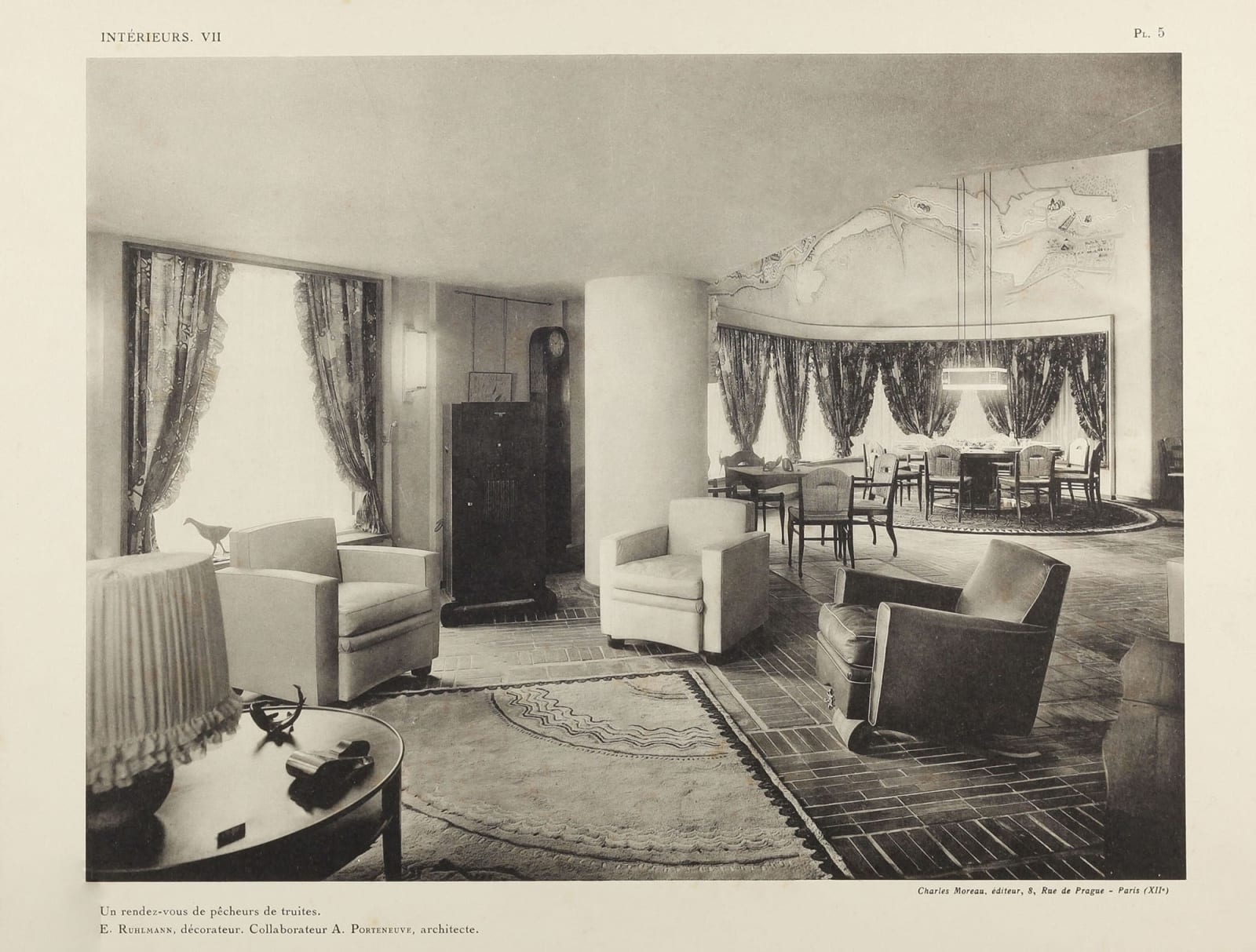 JACQUES-ÉMILE RUHLMANN, "RENDEZ-VOUS DES PÊCHEURS DE TRUITES" CHAIRS , c. 1932